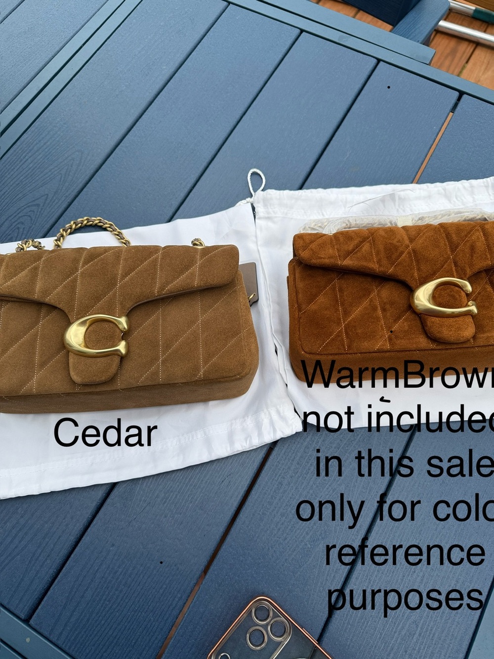 Coach Quilted Tabby 26 Cedar Suede Shoulder Bag with Gold Hardware - Picture 17 of 17